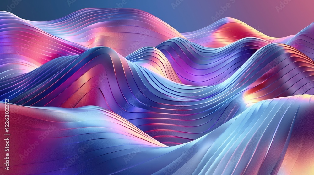 Poster abstract retro background with smooth and straight lines of neon color.nostalgic 80's style banner.m