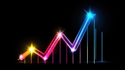 Vibrant Neon Growth Chart