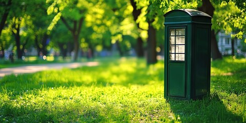 public phonebooth in park -