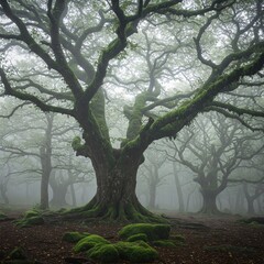 Fototapeta premium trees in the fog