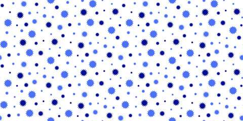 Seamless pattern with blue dots stars.