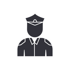 Police officer solid icons, minimalist vector illustration ,simple transparent graphic element .Isolated on white background