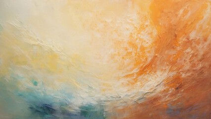 Fototapeta premium Vibrant Abstract Painting with Textured Background in Warm Tones and Dynamic Composition