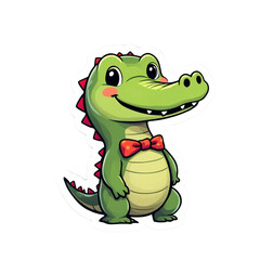 Fototapeta premium Charming Cartoon Alligator with a Bowtie for Children's Illustrations