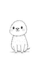 Fototapeta premium Hand-drawn sketch wallpaper, adorable, cute, charming features, rough lines, textured pencil strokes
