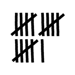 Tally mark. Prison counting lines, black slash scratches on the wall. Hand drawn crossed out tally marks, jail grunge outline numbers on white background, vector illustration.
