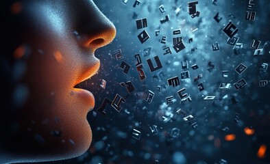 Woman Speaking Language Symbols Communication Expression Speech Therapy Amusement