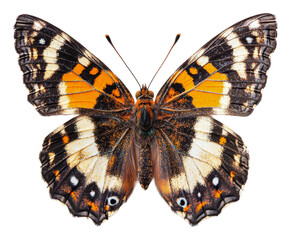 Obraz premium Colorful butterfly perched with wings spread wide isolated on transparent background