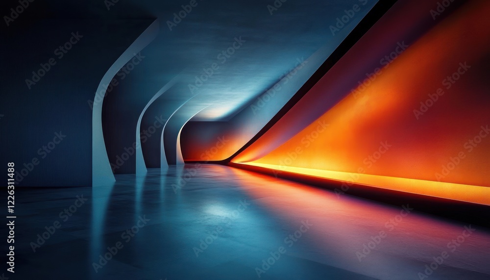 Poster abstract geometric business background with dynamic lighting and depth