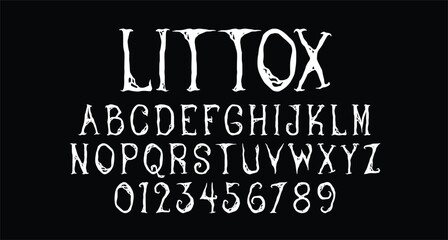 Littox is a Horror Brush Display Font. fun character with a bit brush stroke. To give you an extra creative work. This font is good for Headline, logo design, Social media, Movie Titles, Books Titles.