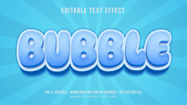 bubble editable text effect