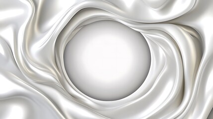 Fototapeta premium Elegant White Silk Drapery Framing a Circular Space