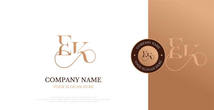 Initial EK Logo Design Vector 