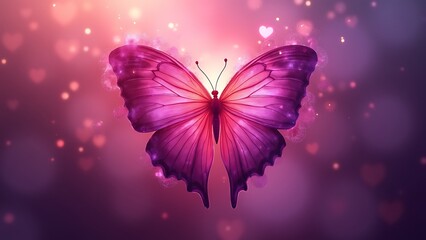 abstract heart butterfly wings pink purple hues