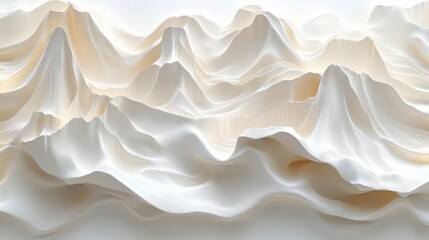 Obraz premium Abstract White Textured Mountain Landscape Digital Art