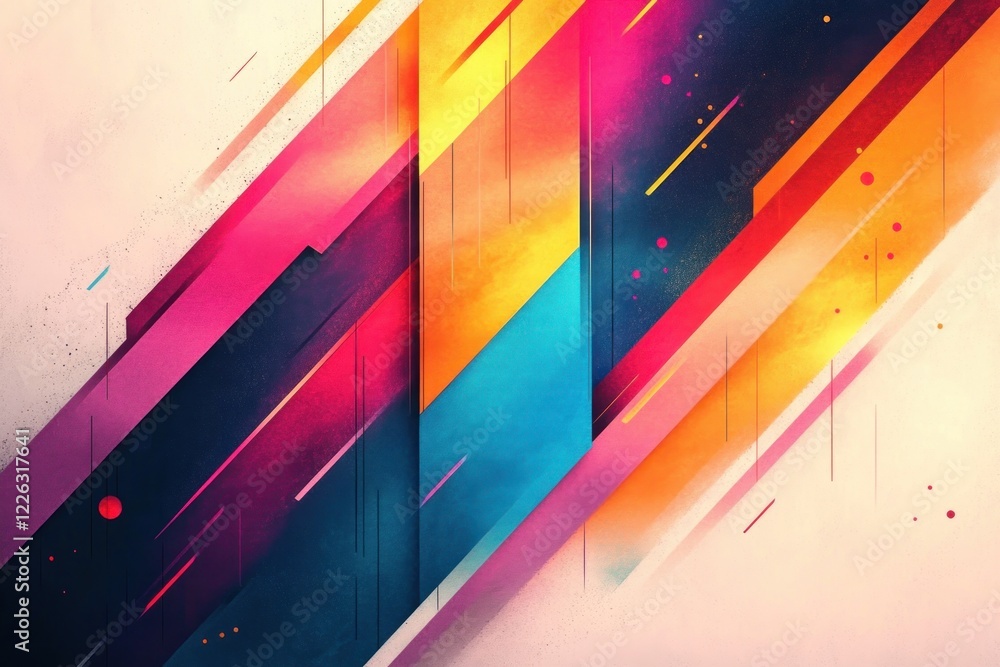Poster dynamic geometric abstract background with vibrant lines and colors