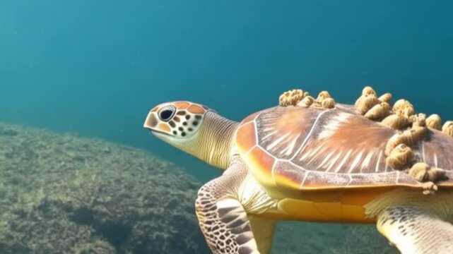 trutle and barnacles