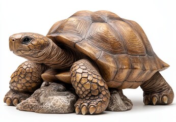 Artistic representation of a realistic turtle sculpture showcasing intricate texture and detail, perfect for nature lovers and art enthusiasts alike