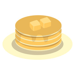 Cute Pancake Illustration. National Pancake Day Celebration. Isolated Vector