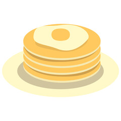 Cute Pancake Illustration. National Pancake Day Celebration. Isolated Vector