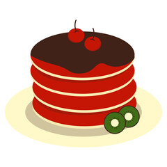 Cute Pancake Illustration. National Pancake Day Celebration. Isolated Vector