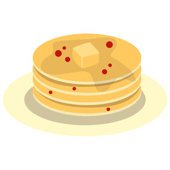 Cute Pancake Illustration. National Pancake Day Celebration. Isolated Vector