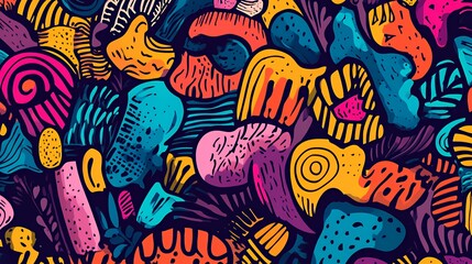 Vibrant Abstract Colorful Shapes Pattern Design