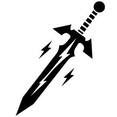 Silhouette of a knight sword