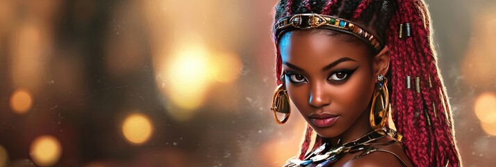 nubian princess - modern woman in historical garb