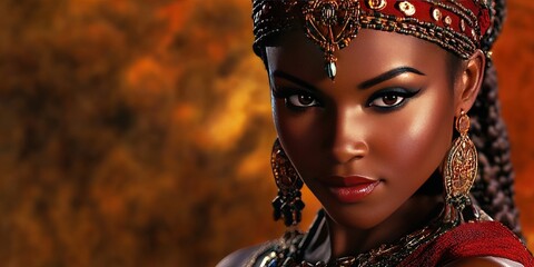 nubian princess - modern woman in historical garb