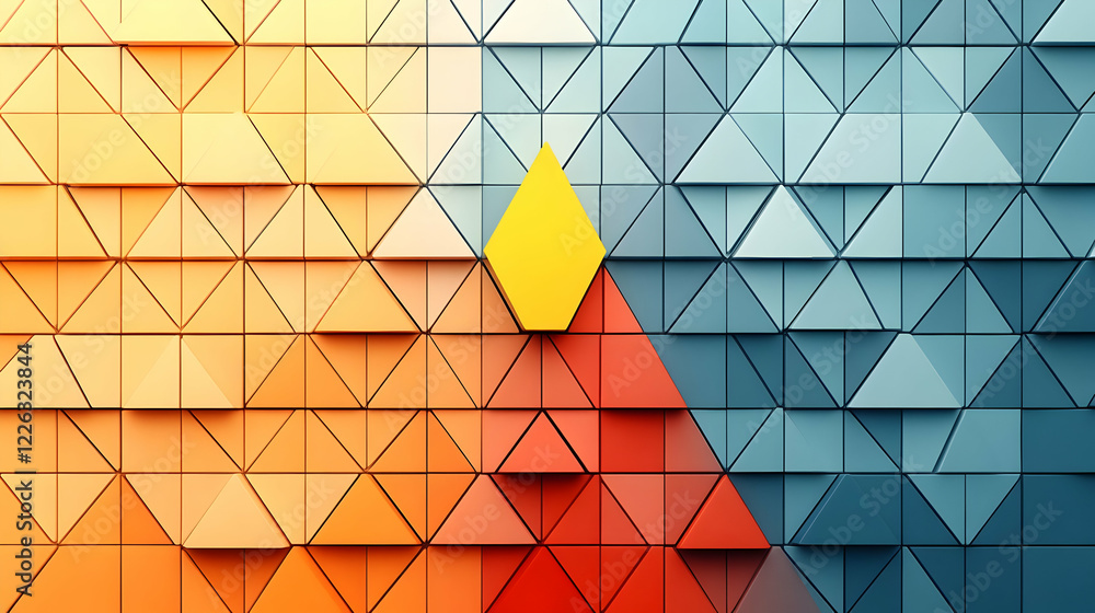 Poster abstract triangle pattern, color gradient, design texture, background