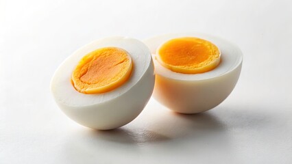 Minimalist Boiled Eggs White Background Photography - Simple Food Still Life Image