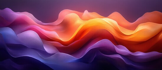 Fototapeta premium Vibrant Abstract Flowing Lines and Curves with Dramatic Lighting in Deep Purples and Bright Oranges