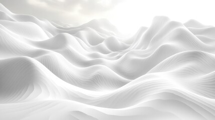 Obraz premium Abstract White Hills Landscape, Soft Winter Scene with Subtle Texture and 3D Render