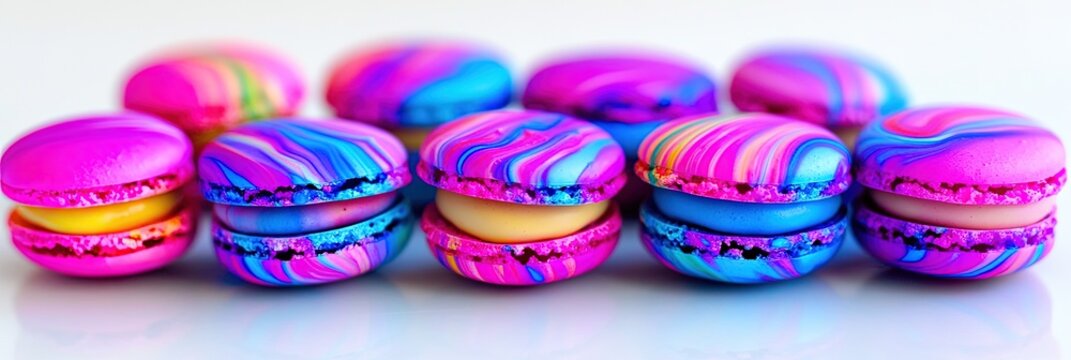vibrant macarons in vivid colors