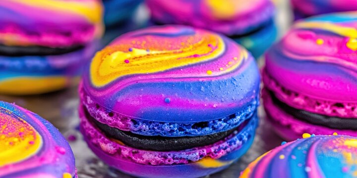 vibrant macarons in vivid colors