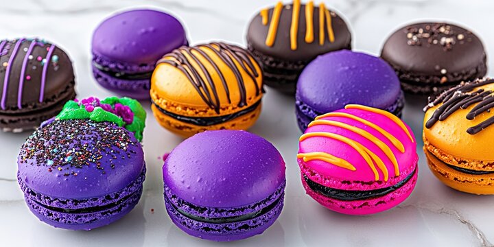 vibrant macarons in vivid colors