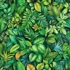 Fototapeta premium seamless pattern with leaves