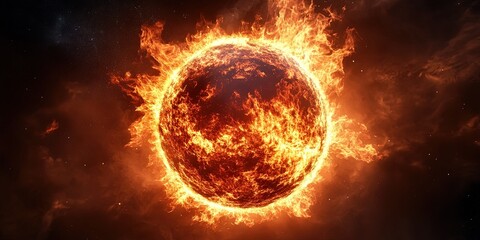 Obraz premium planet earth on fire