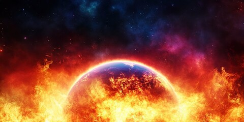 planet earth on fire