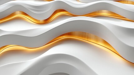 Obraz premium Abstract White and Gold Wave Pattern Background