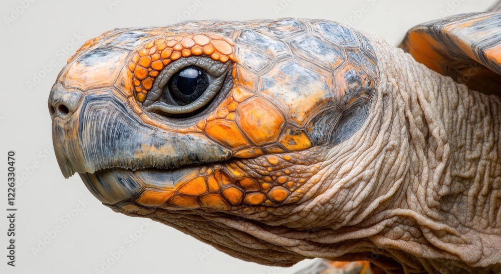 Aufkleber close-up of a wild turtle showing intricate texture and vibrant colors of its shell, signifying natu