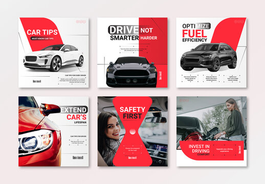 Red And White Car Social Media Post