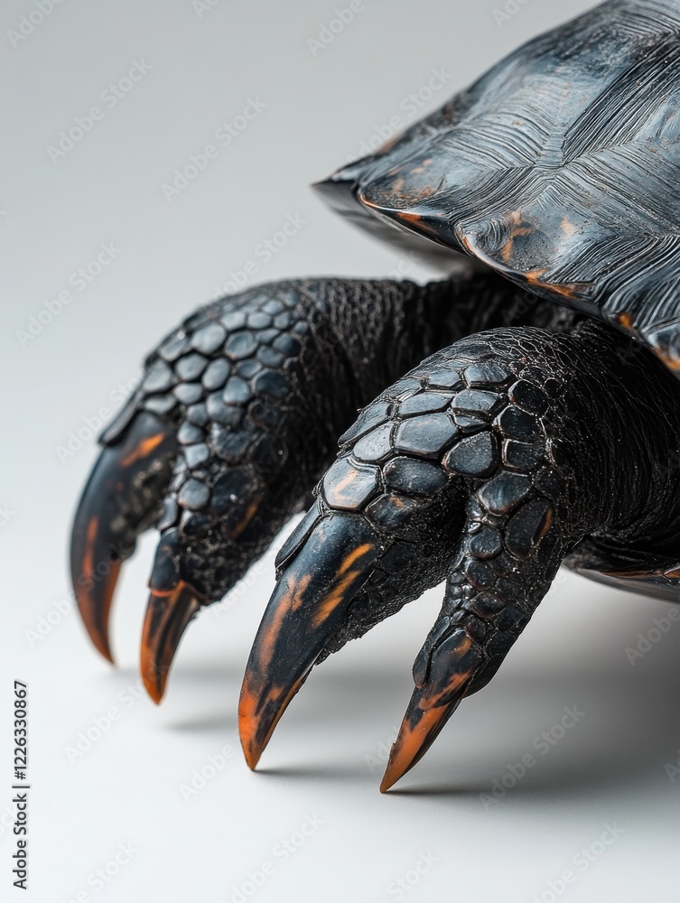 Poster close-up of beautiful turtle claws showcasing intricate textures and unique patterns with natural li
