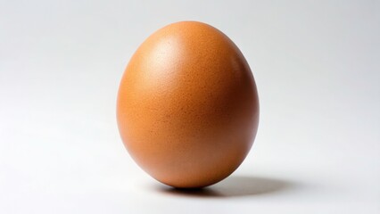 Single Brown Chicken Egg, High-Resolution Photo, White Background, Studio Shot, Food Photography, Egg Macro