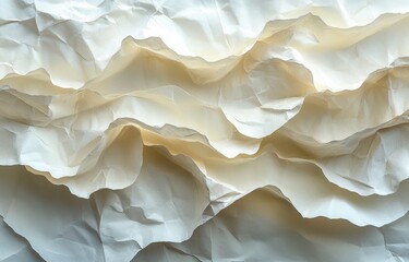 Obraz premium Close-Up Crumpled White Paper Texture Abstract Minimalistic Background