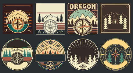 Vintage Adventure Badges: Set of Travel Logos