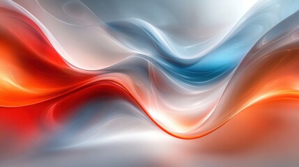 Fototapeta premium Vibrant Abstract Flowing Gradient Art with Red Blue White Colors and Soft Light