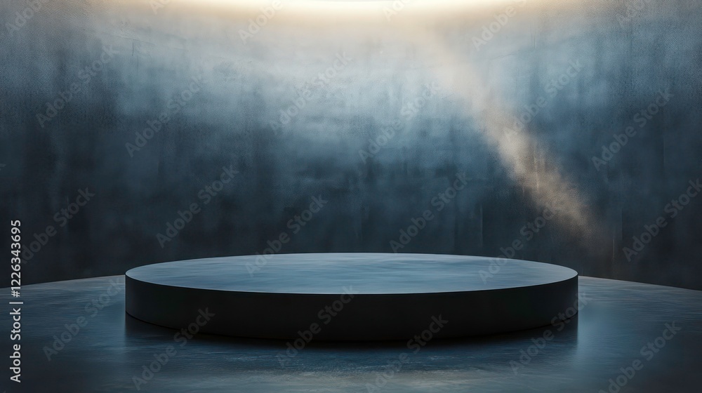 Poster empty room platform minimalist background for product presentation and object display. rendering, em