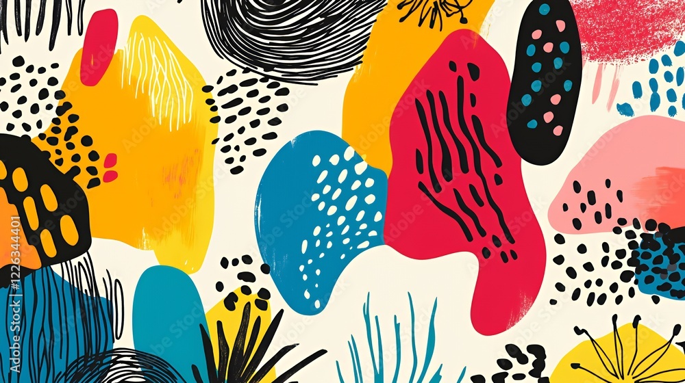 Poster abstract colorful shapes pattern design art